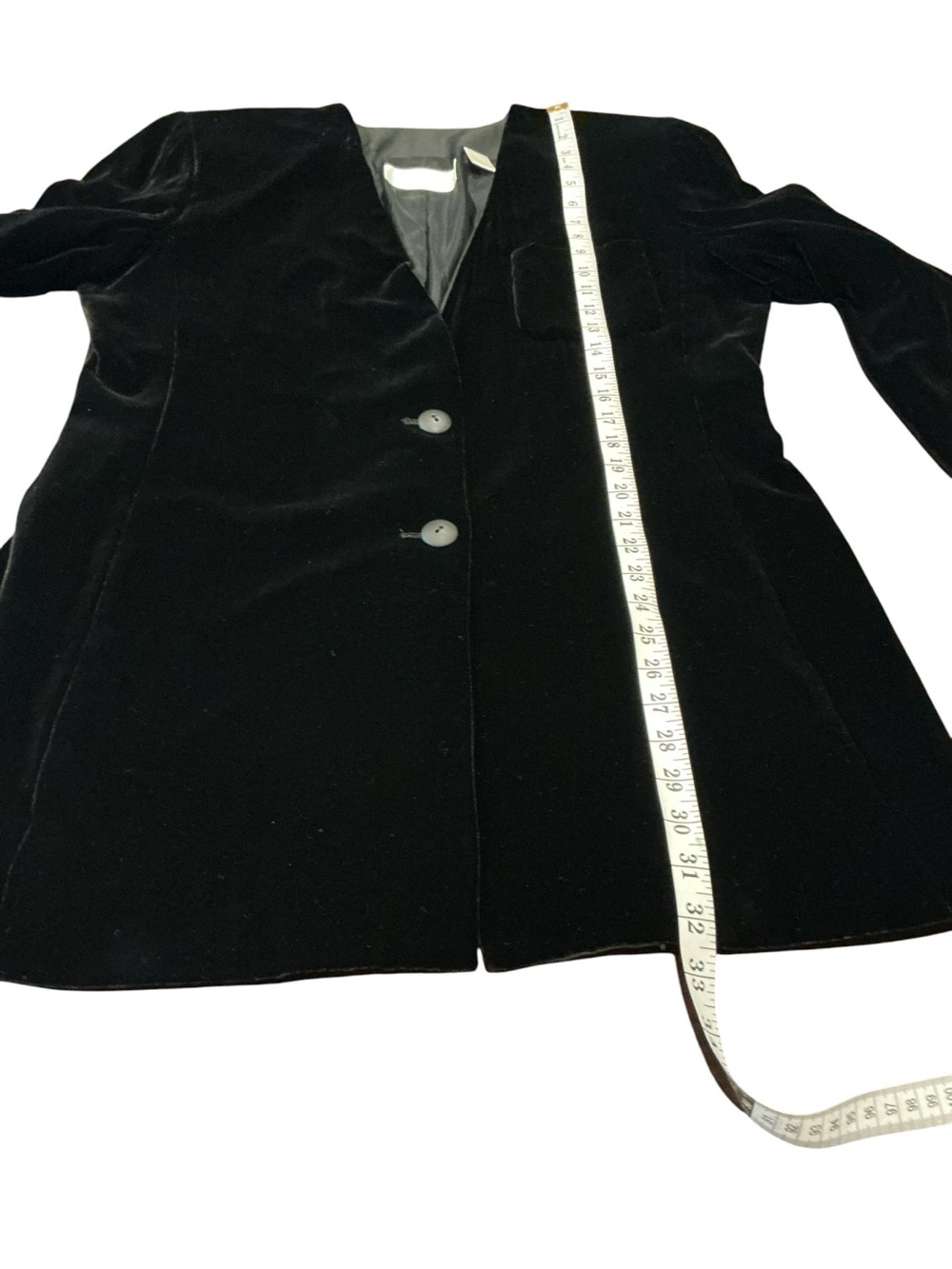 Dana Buchman Black Velvet Blazer Size 12 Elegant Career Jacket - Picture 5 of 7